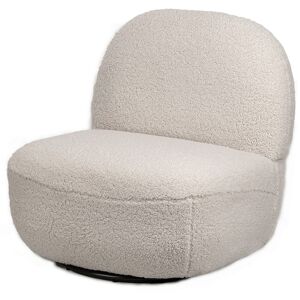 Nordlys Fauteuil de salon pivotant en bouclettes blanches