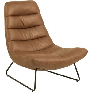 Mathi Design Fauteuil aspect cuir marron Marron 93x97x83cm