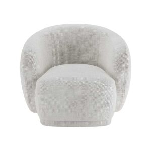 Potiron Paris Fauteuil design demi-tonneau tissu chenille blanc - Publicité