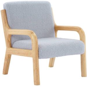 sweeek Fauteuil scandinave enfant bois et bouclette gris