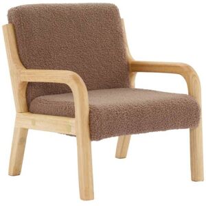 sweeek Fauteuil scandinave enfant bois et bouclette marron