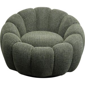 Kare Design Fauteuil pivotant en polyester tresse vert et gris