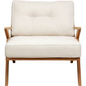 Kare Design Fauteuil de jardin en polyester creme et acacia Beige 80x74x94cm