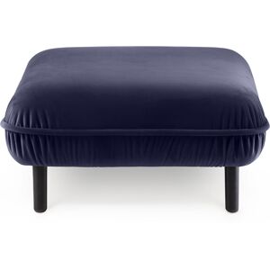 Pouf 1 place en velours bleu Bleu 77x38x77cm