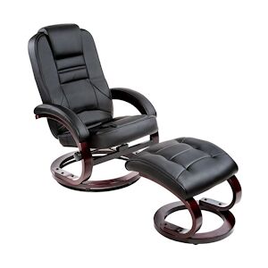 tectake Fauteuil relax pied rond - noir -403849