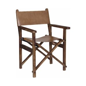 Atmosphera Fauteuil en Cuir Marron et Bois de Manguier H 86 cm - Publicité