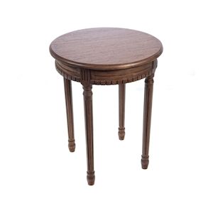 AMADEUS Bout de canapé en Pétronille - Marron Rond Bois Amadeus 40x40 cm