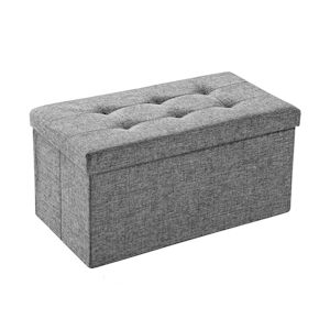 Coffre de Rangement Banc Matelassé 75 cm - Noir - SILUMEN