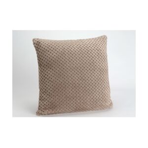 AMADEUS Coussin damier taupe 40x40cm - Marron Carré Polyester Amadeus 40x8 cm