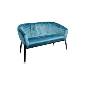 Canapé velours bleu paon 131x67x79cm