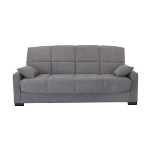 Canapé clic clac 3 places - Gris clair - Matelas 14 cm - 130 x 190 cm - MEGAN AUCUNE