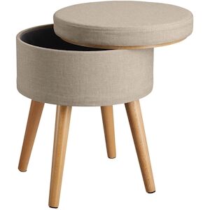 tectake Tabouret avec coffre de rangement YARA aspect lin transformable - sable -403972 - Publicité