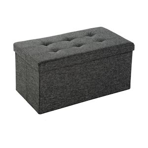 tectake Banc coffre de rangement pliable en polyester 76x38x38cm - gris foncé -402235