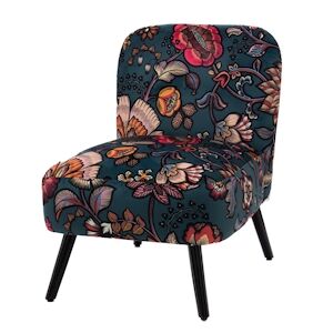 Fauteuil bucolique Indi bleu -  Autre Tissu Amadeus 80x69 cm - Publicité