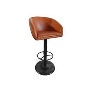 AnticLine créations Fauteuil de bar assise cuir 52x102x50cm