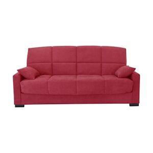 Clic clac 3 places MEGAN 14 - Tissu Soro rouge - Avec accoudoirs - Couchage 130x190 cm - L223 x P96 x H103 cm AUCUNE