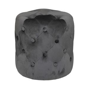 Atmosphera Pouf en Velours Capitonné Gris Ardoise 38 x 38 cm - Publicité