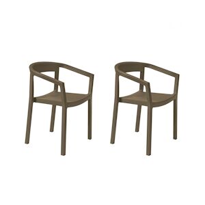 RESOL PEACH Fauteuil Intérieur, Extérieur Set 2 Chocolat