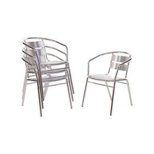 Gastronoble Fauteuils empilables en aluminium Bolero Lot de 4