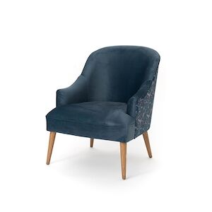 AMADEUS Fauteuil Mike en bleu - Autre Velours Amadeus 67x76.5 cm