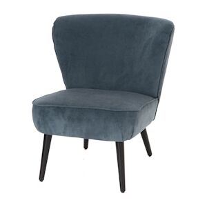 Fauteuil coquille côtelé bleu en   et bois -  Multicolore  Velours Amadeus 65x72.5 cm - Publicité