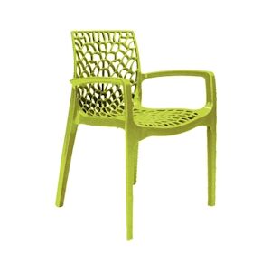 GRANDSOLEIL Fauteuil Gruvyer en polypropylène de haute qualité coloris vert anis, empilable. Marque Grandsoleil. 56,5x55x81