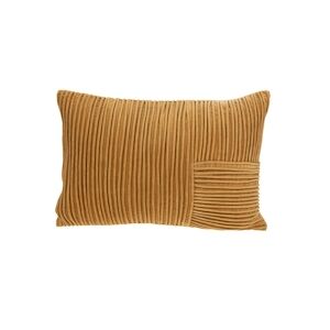 AMADEUS Coussin avec plis en velours 40x60 cm - Jaune Rectangle Tissu Amadeus 40x8 cm