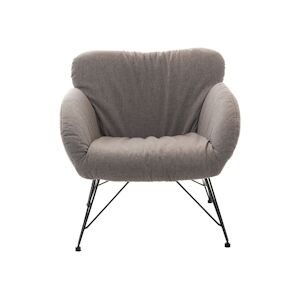 AMADEUS Fauteuil gris clair Océane - Rond Tissu Amadeus 73x71 cm