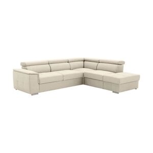 Canapé d'angle convertible réversible 3-4 places DAYTONA - Tissu Beige - Coffre de rangement - L 260 x P 218 x H 77 cm AUCUNE