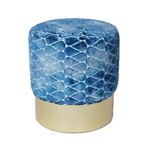 Pouf en tissu imprimé et base laiton Euro Mobilier CHR