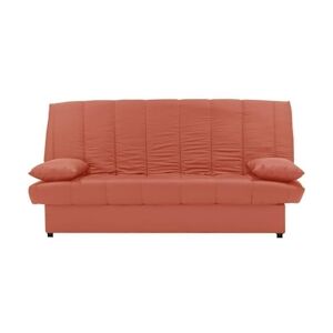 Banquette clic clac 3 places - Tissu 100% coton Terracotta - Style Contemporain - L 190 x P92 cm - MILA AUCUNE