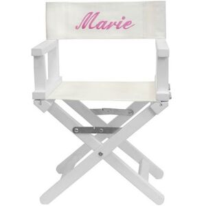 ANVIE Fauteuil metteur en scene rose pieds blancs personnalisable