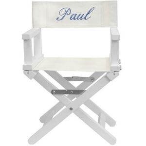 ANVIE Fauteuil metteur en scene bleu roi pieds blancs personnalisable