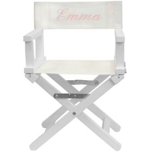 ANVIE Fauteuil metteur en scene rose clair pieds blancs personnalisable