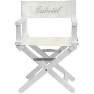 ANVIE Fauteuil metteur en scene gris pieds blancs personnalisable