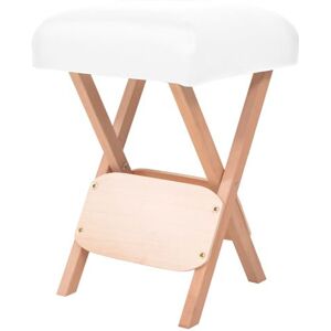 vidaXL Tabouret de massage pliant avec siège 12 cm d'épaisseur Blanc Blanc - Publicité