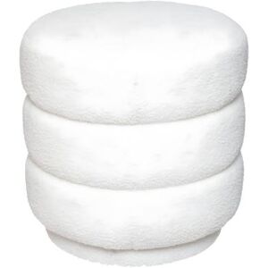 Non communiqué Pouf en Tissu bouclé Blanc D 40 x H 40 cm Blanc - Publicité