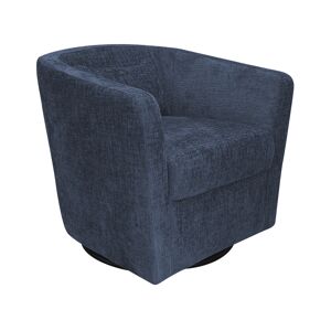 Tousmesmeubles Fauteuil cabriolet pivotant Tissu bleu - JACQUES - L 74 x l 76 x H 73 cm