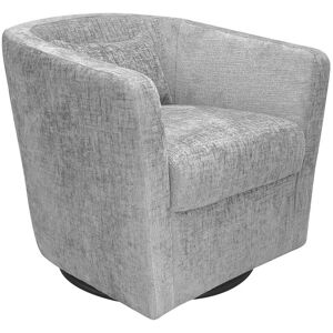 Tousmesmeubles Fauteuil cabriolet pivotant Tissu gris argent - JACQUES - L 74 x l 76 x H 73 cm