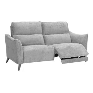 Tousmesmeubles Canapé 3 places relax électrique Tissu gris argent - CARINA - L 184 x l 98 x H 100 cm