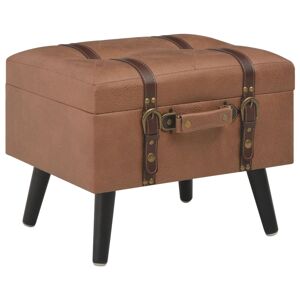 247531 vidaXL Tabouret de rangement 40 cm Marron Similicuir - Publicité