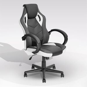 Venetacasa Fauteuil de jeu réglable sur roulettes en noir et blanc - Rallye 2