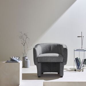 sweeek Fauteuil relax en tissu avec forme de dossier et pietement arrondis gris fonce - Gris fonce