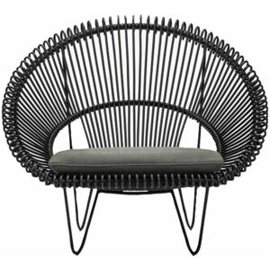 Fauteuil cocoon noir et coussin gris foncé Roy - Vincent Sheppard - Publicité