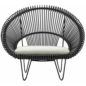 Fauteuil cocoon noir coussin blanc Canvas Roy - Vincent Sheppard - Publicité