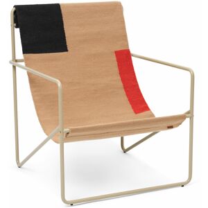 Fauteuil à motif graphique en métal beige 63 x 77,5 x 66 cm Desert - Ferm Living - Publicité