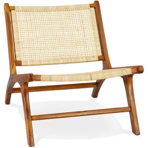 ALTEREGO Fauteuil lounge 'FIGARO' en bois de Teck et rotin naturel