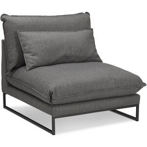 ALTEREGO Grand fauteuil lounge 'LASKA' en tissu gris fonce 1 place