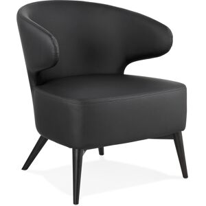 ALTEREGO Fauteuil lounge 'NORMAN' noir et pieds en bois noir