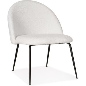 ALTEREGO Fauteuil lounge 'NORVEGIA' en tissu boucle blanc et metal noir